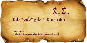 Kővágó Darinka névjegykártya